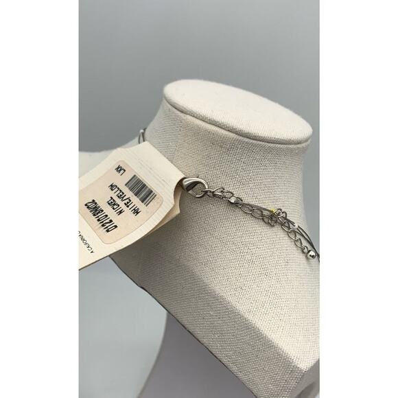 NWT Carole Inc Yellow And White Polka Beaded Spring / Summer Colors Necklace - Picture 3 of 4